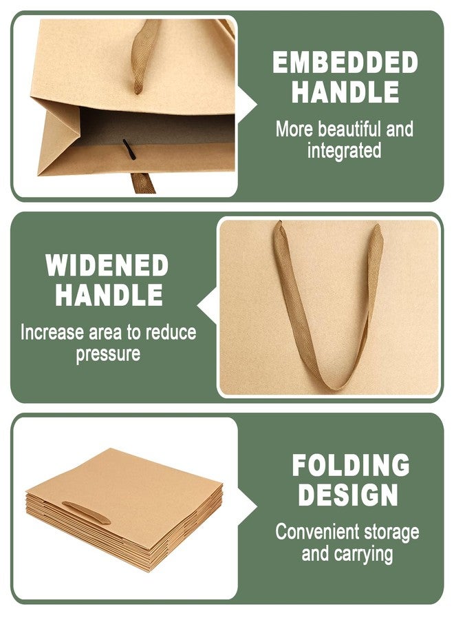 Xloey Brown Gift Bags,6 Pcs Large Gift Bags,Brown Kraft Paper Shopping Bags with Handles,for Christmas,Birthday,New Year,Business,Retail,Wedding,Party Favor - Image 4